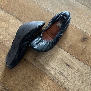 Lanvin black leather ballet flats size 39